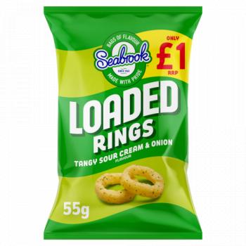 Seabrook Loaded Rings Tangy Sour Cream & Onion Flavour 55g