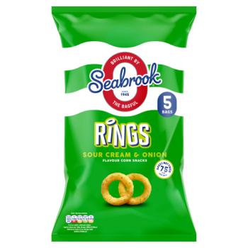 Seabrook Rings Sour Cream & Onion Flavour Corn Snacks 5 x 16g