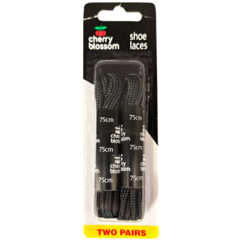 Cherry Blossom Black Shoe Laces 2 Pairs 
