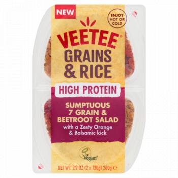 Veetee Grains & Rice Sumptuous 7 Grain & Beetroot Salad 2 x 130g (260g)
