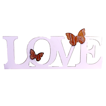 Hestia 'Love' Wood Tealight Candle Holder 140x335x70mm