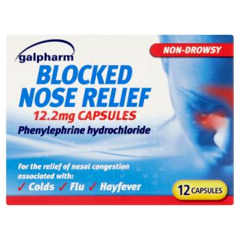Galpharm Blocked Nose Relief 12.2mg Capsules 12 Capsules
