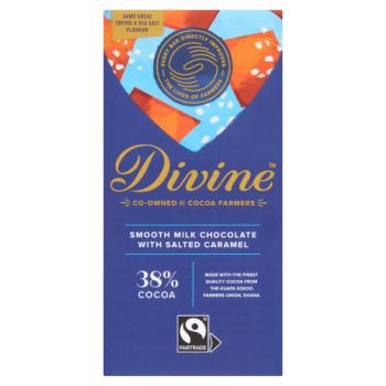 Divine Fairtrade Smooth Milk Chocolate with Salted Caramel 90g