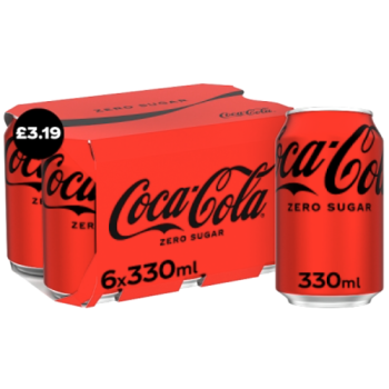 Coca-Cola Zero Sugar 6 x 330ml PM £3.19