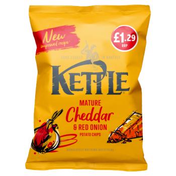 Kettle Mature Cheddar & Red Onion Potato Chips 80g