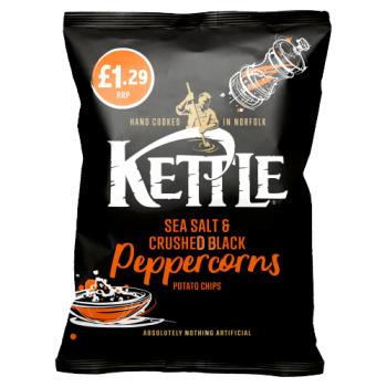 Kettle Sea Salt & Crushed Black Peppercorns Potato Chips 80g