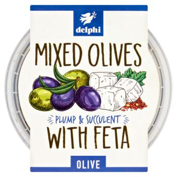 Delphi Mixed Olives Plump & Succulent with Feta 300g