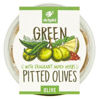 Delphi Green Pitted Olives with Fragrant Mixed Herbs 160g