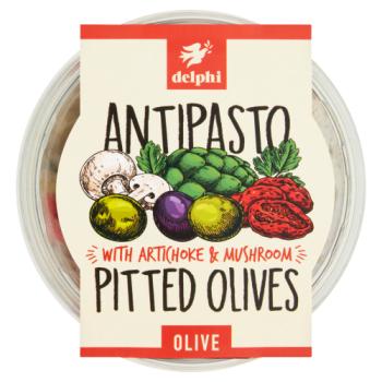 Delphi Antipasto Pitted Olives with Artichoke & Mushroom 160g