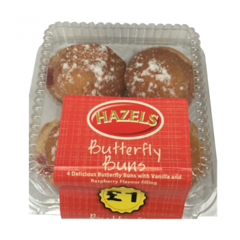 Hazels Butterfly Buns 4pk PM £1.00 