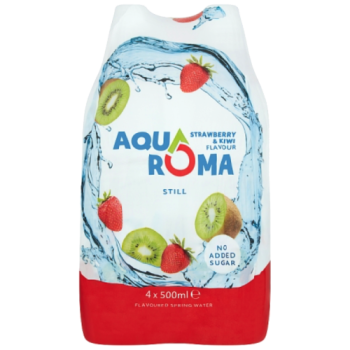Aquaroma Still Strawberry & Kiwi Flavoured Spring Water 4 x 500ml