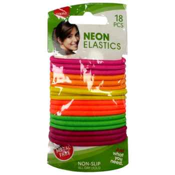 Capitol Neon Hair Elastics 18pk 