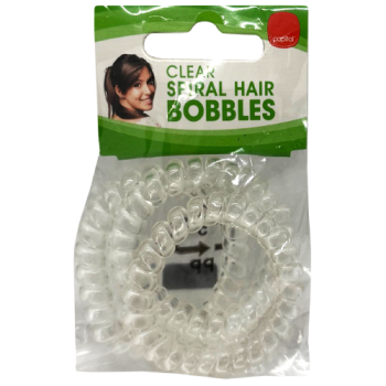 Capitol Clear Spiral Hair Bobbles 3pk 