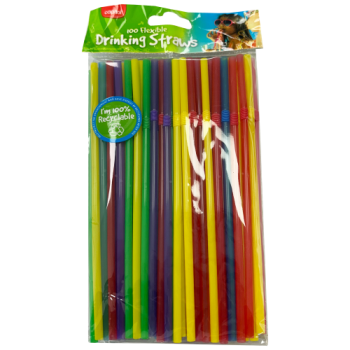 Capitol Flexible Drinking Straws 100pk 