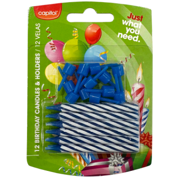 Capitol Birthday Candles & Holders 12pk 