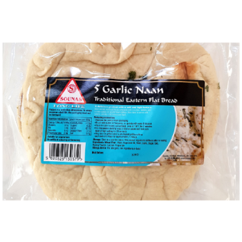Souna Garlic Naan Eastern Flat Bread 5s 