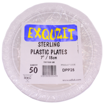 Exquzit Sterling Plastic Plates 50pk 