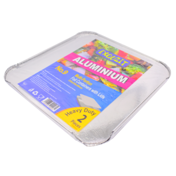 Exquzit No.9 Aluminium Foil Containers with Lids 2pk 