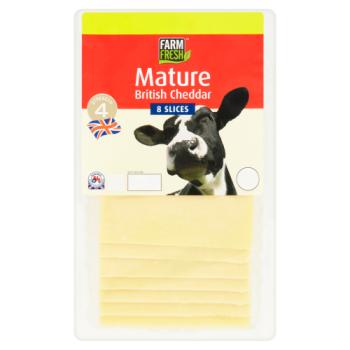 Farm Fresh Mature British Cheddar 8 Slices 200g