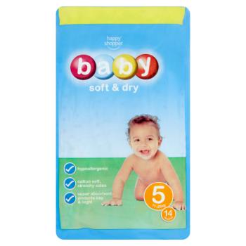 Happy Shopper Baby Soft & Dry 5 11-25kg 14 Nappies