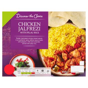 Discover the Choice Chicken Jalfrezi with Pilau Rice 450g