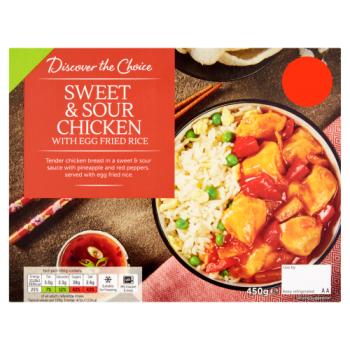 Discover the Choice Sweet & Sour Chicken with Egg Fried Rice 450g