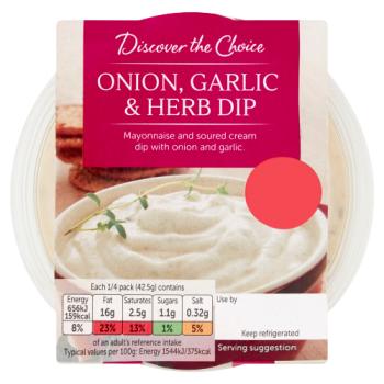 Discover the Choice Onion, Garlic & Herb Dip 170g