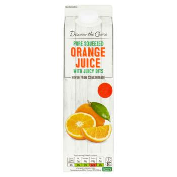 Discover the Choice Pure Squeezed Orange Juice with Juicy Bits 1 Litre