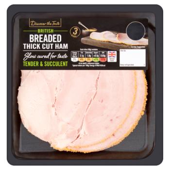 Discover the Taste British Breaded Thick Cut Ham 3 Slices 120g