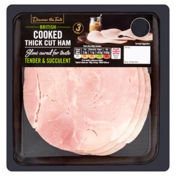 Discover the Taste British Cooked Thick Cut Ham 3 Slices 120g