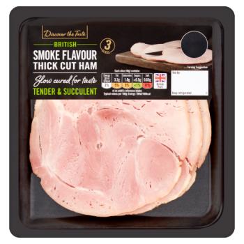 Discover the Taste British Smoke Flavour Thick Cut Ham 3 Slices 120g