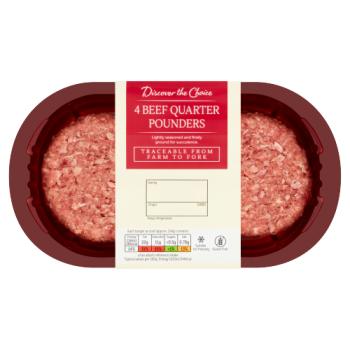 Discover the Choice 4 Beef Quarter Pounders 454g
