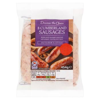 Discover the Choice 8 Cumberland Sausages 454g