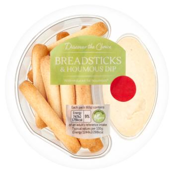 Discover the Choice Breadsticks & Houmous Dip 60g