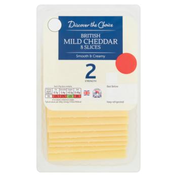 Discover the Choice British Mild Cheddar 8 Slices 200g