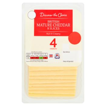 Discover the Choice British Mature Cheddar 8 Slices 200g