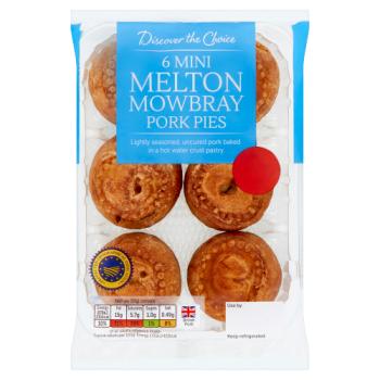 Discover the Choice 6 Mini Melton Mowbray Pork Pies 300g