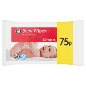 Euro Shopper Baby Wipes 60 Wipes