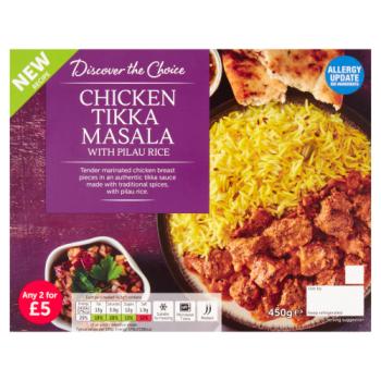 Discover the Choice Chicken Tikka Masala with Pilau Rice 450g