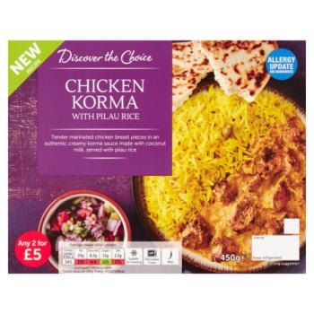 Discover the Choice Chicken Korma with Pilau Rice 450g