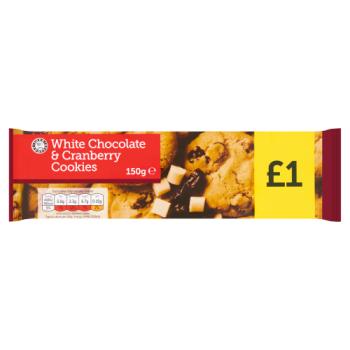 Euro Shopper White Chocolate and Cranberry Cookies 150g