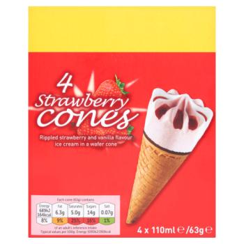 Strawberry Cones 4 x 110ml