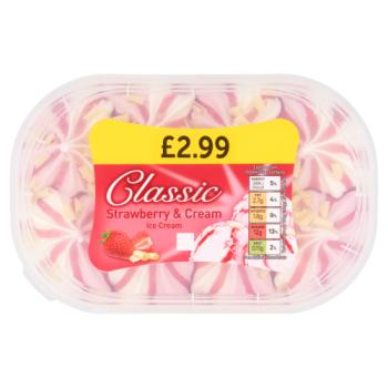 Classic Strawberry & Cream Ice Cream 900ml