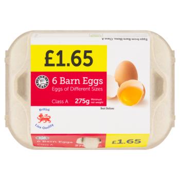 Euro Shopper 6 Barn Eggs 275g