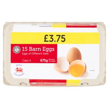 Euro Shopper 15 Barn Eggs 675g