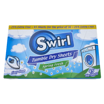 Swirl Tumble Dry Sheets Spring Fresh 45 Sheets  