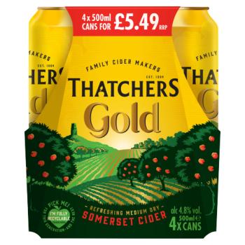 Thatchers Gold Somerset Cider 4 x 500ml