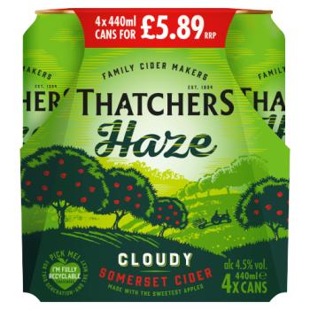 Thatchers Haze Cloudy Somerset Cider 4 x 440ml