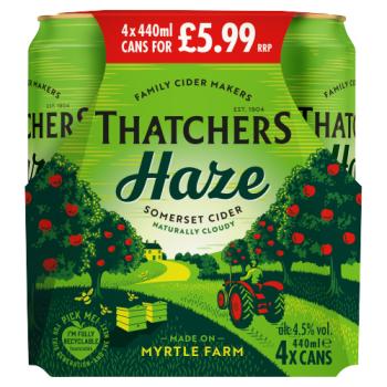 Thatchers Haze Somerset Cider 4 x 440ml