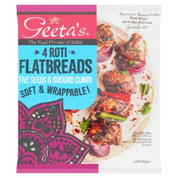 Geeta's 4 Roti Flatbreads Five Seeds & Ground Cumin 260g